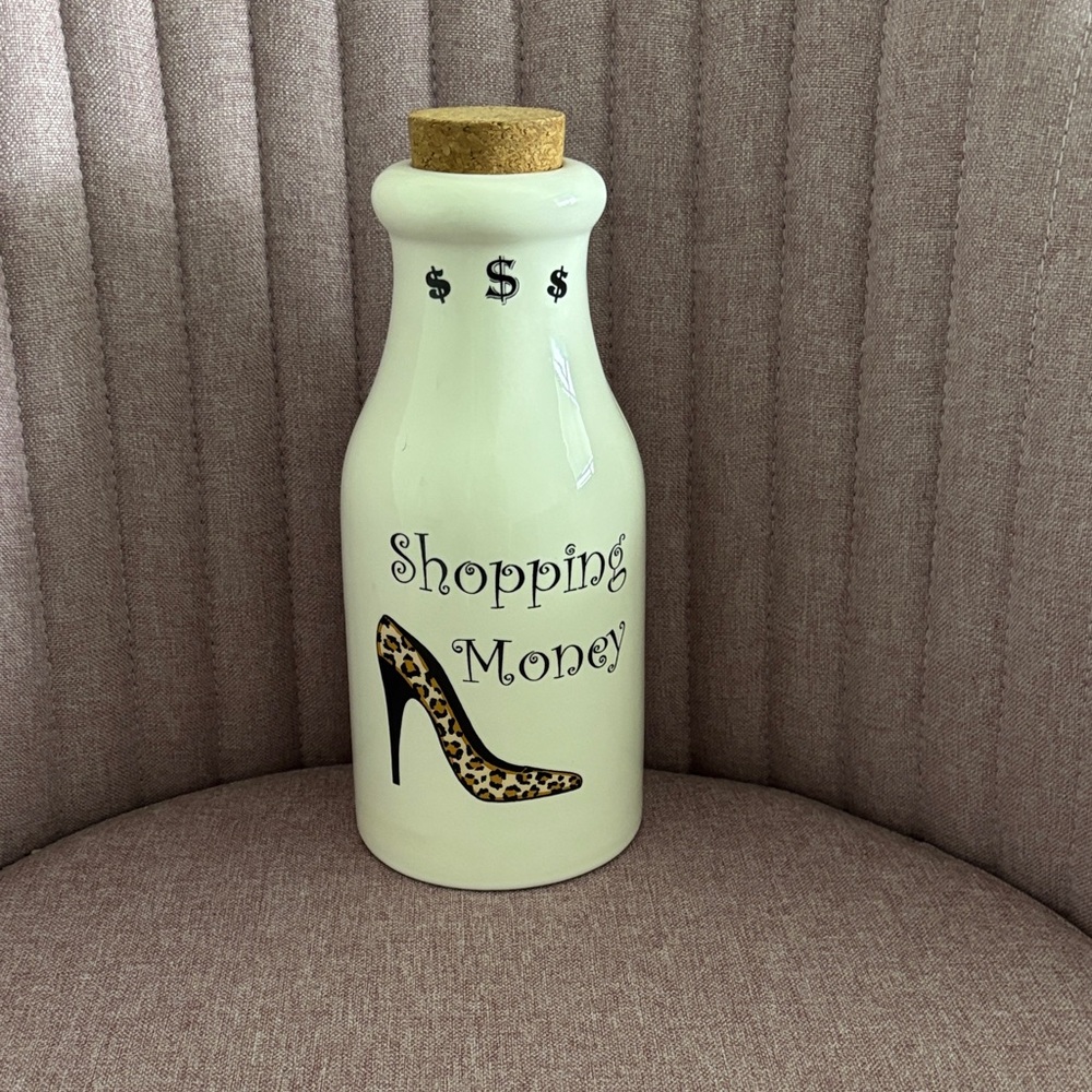 Athena Cream Milk Bottle Piggy Bank